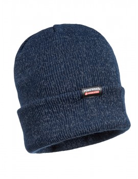 B026 Reflective Knit Beanie Insulatex Lined Navy Accessories